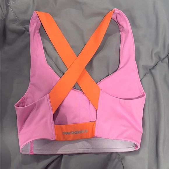 New Balance Pink and Orange Sports Bra - Picture 2 of 2